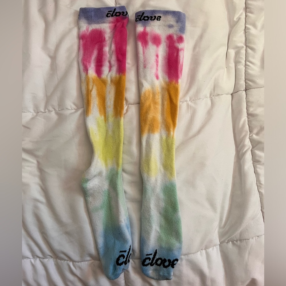 Clove Rainbow Tie Dye Compression Socks